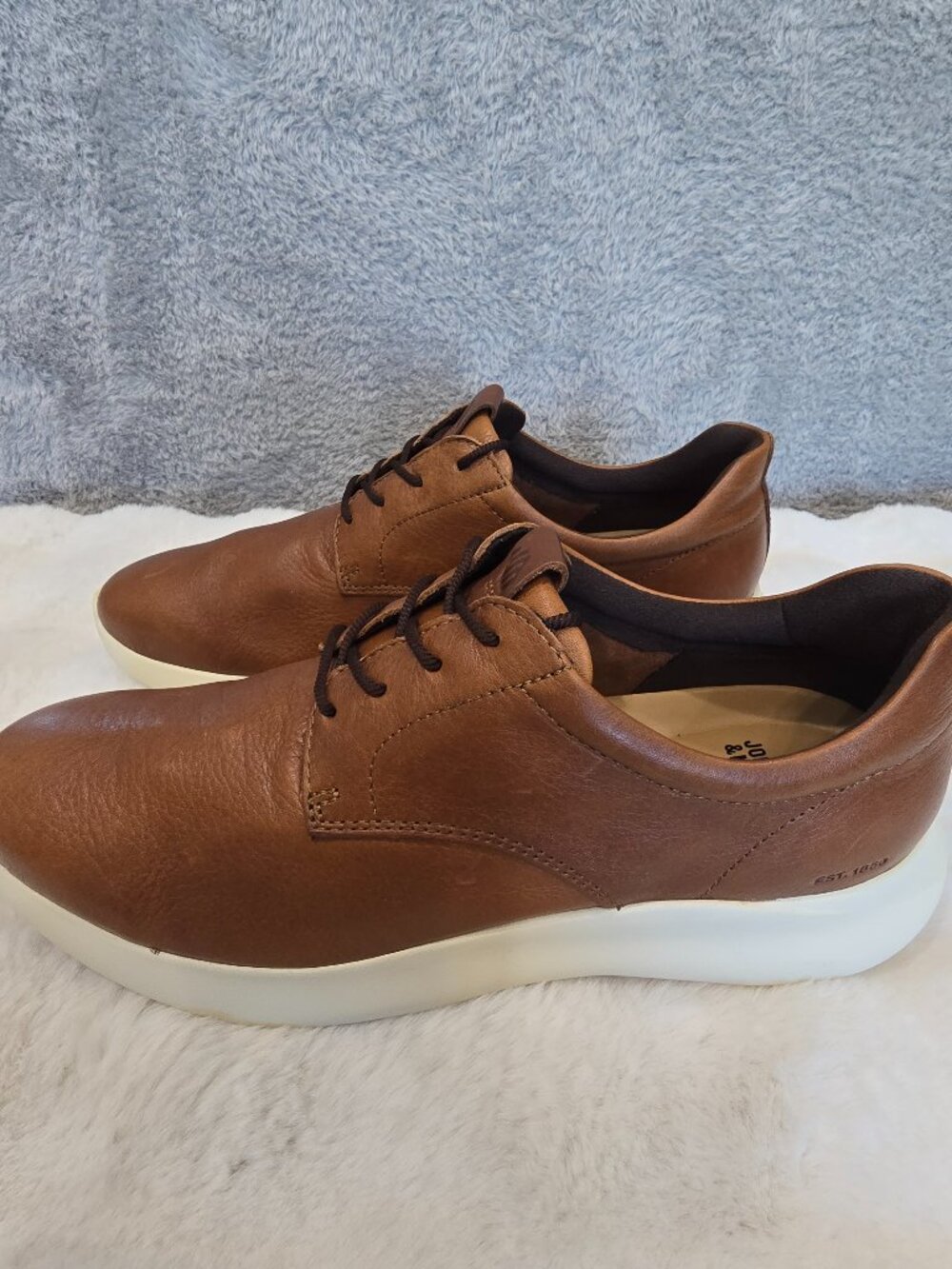 Johnston & Murphy Men's Amherst Sneakers 2.0 Plain Toe Tan Full Grain Size 13